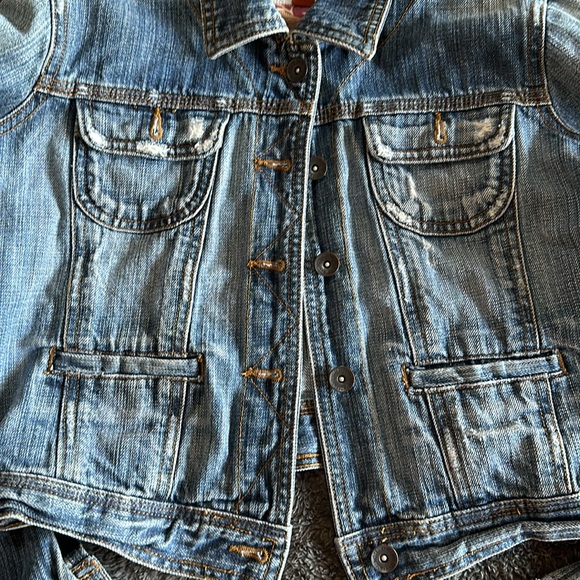 Mossimo cropped denim jacket size L - Picture 2 of 5
